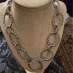 CHICO'S legant Silver Chain Necklace